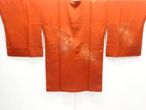 未使用品　色紙に草花模様刺繍絵羽道行コート